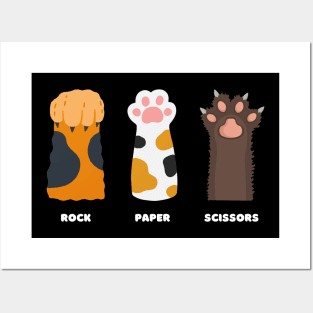 Rock paper scissors cat game Posters and Art